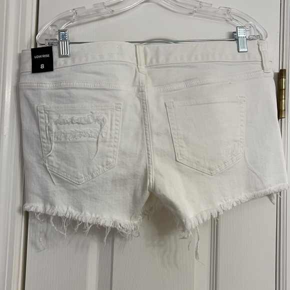 Express Low Rise White Jean Shorts - Picture 2 of 6